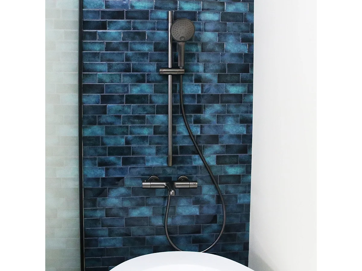 Luisa mitigeur bain-douche thermostatique gris gun métal - Essebagno