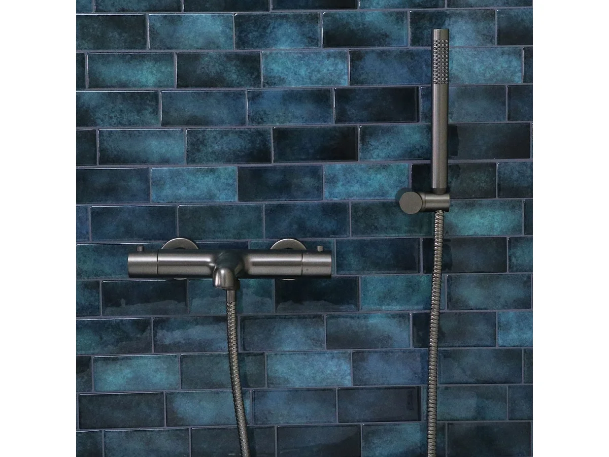 Luisa mitigeur bain-douche thermostatique gris gun métal - Essebagno