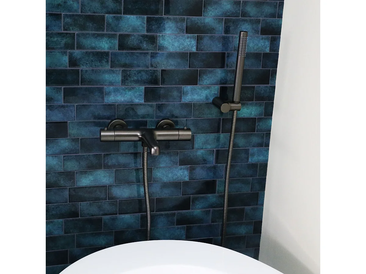 Luisa mitigeur bain-douche thermostatique gris gun métal - Essebagno