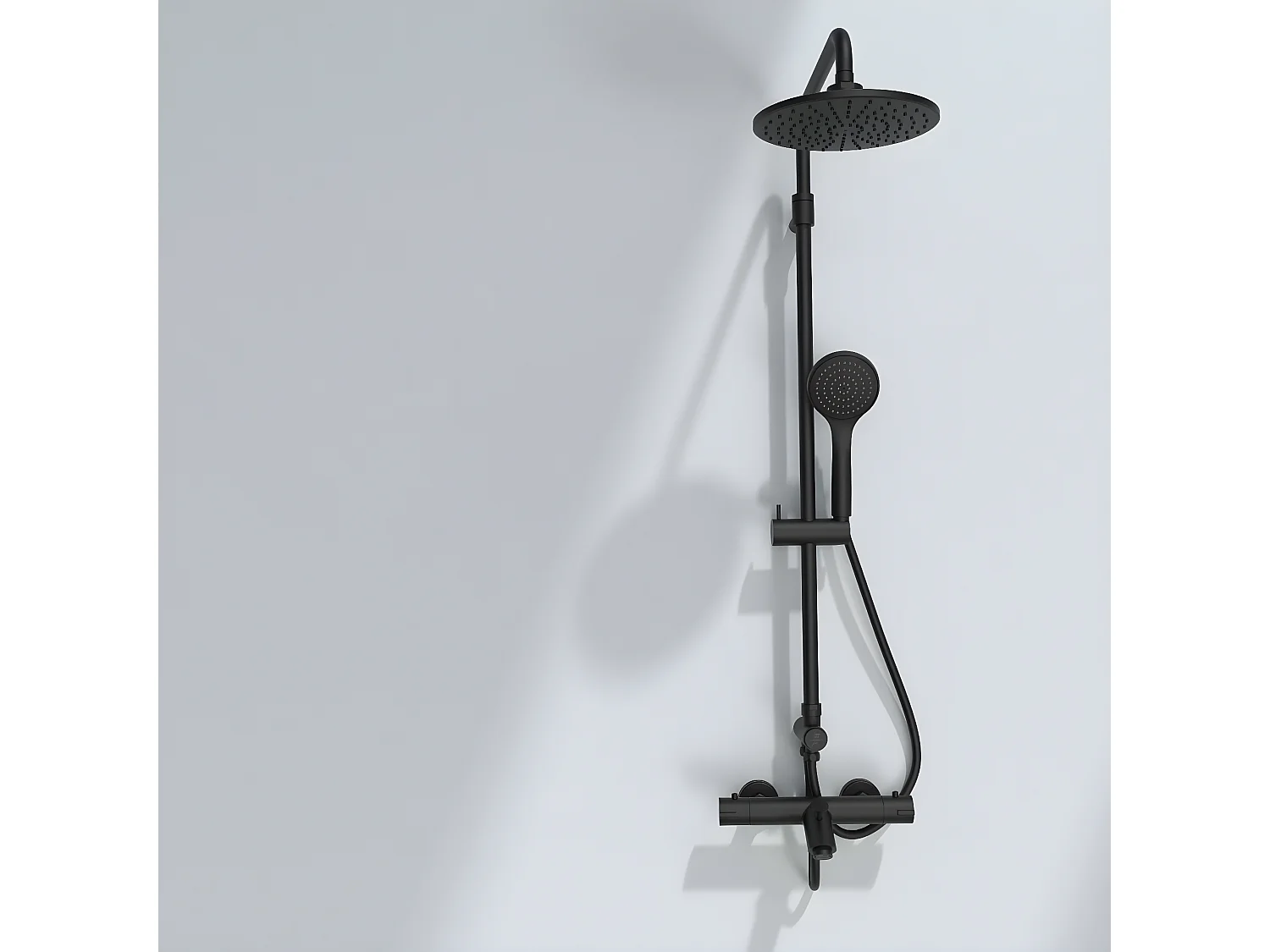 Oneo Thermostat Badewannen- und Duscharmatur in Schwarz Essebagno