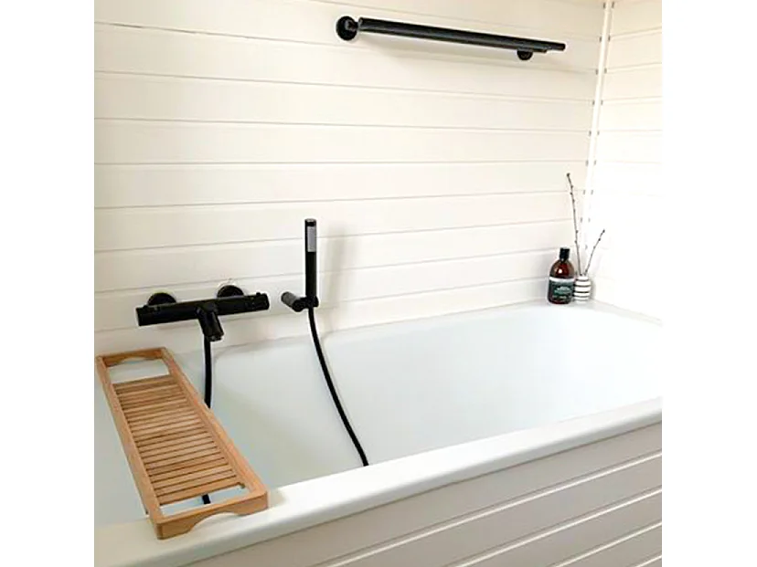 Oneo bad-douchekraan thermostatische zwart - Essebagno