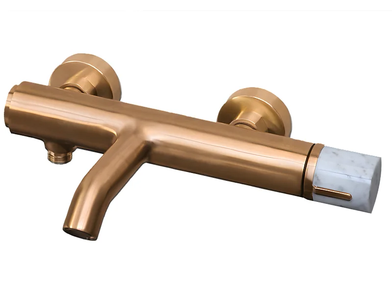 Manopola mechanischer Badewannen-Duschmischer aus gebürstetem Kupfer marmor Essebagno