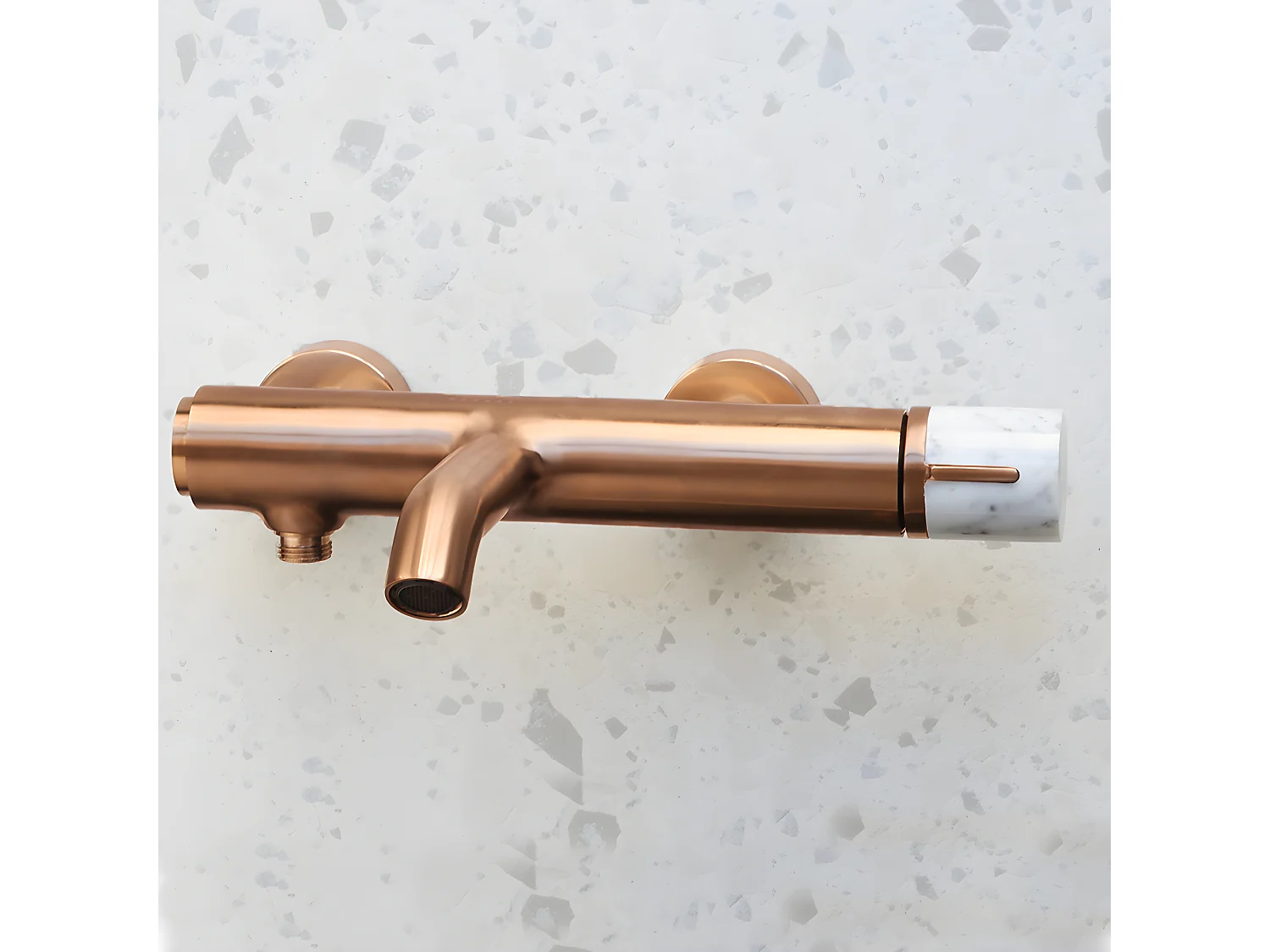 Manopola mitigeur bain-douche mécanique cuivre brossé marbre - Essebagno