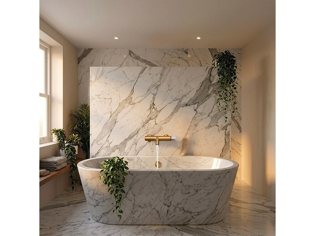 Manopola mitigeur bain-douche mécanique cuivre brossé marbre - Essebagno