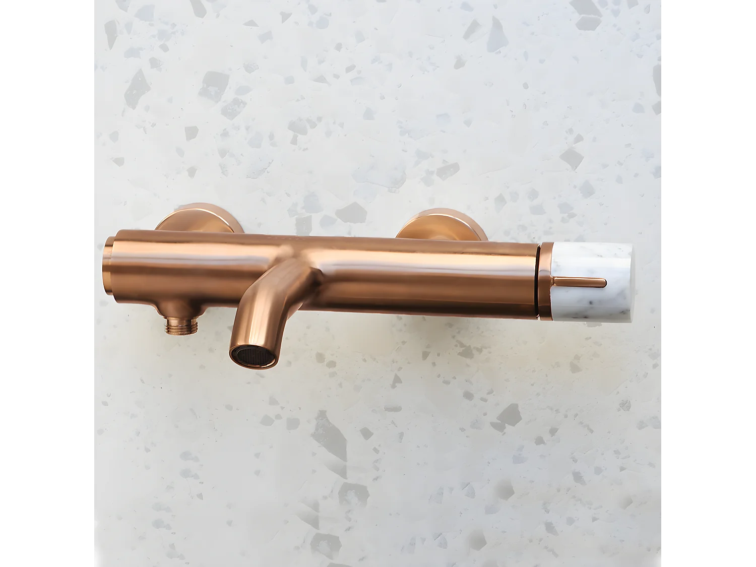 Manopola miscelatore vasca-doccia meccanico marmo rame spazzolato Essebagno