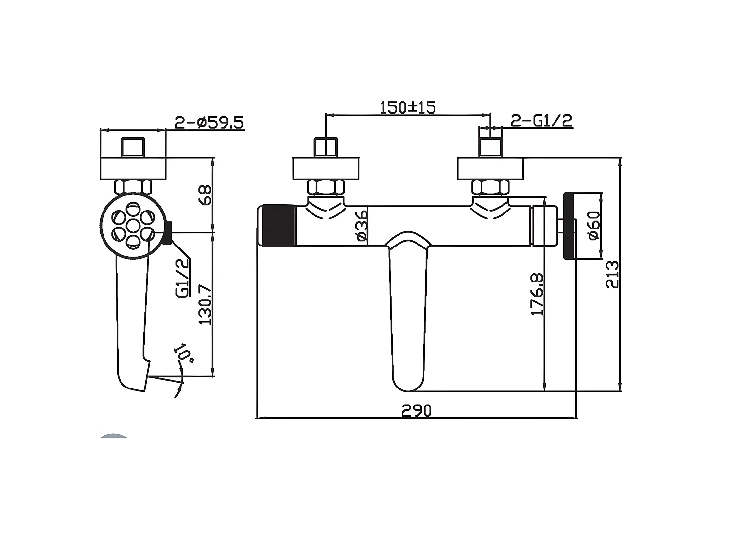 Indus Wannenbatterie schwarz Essebagno