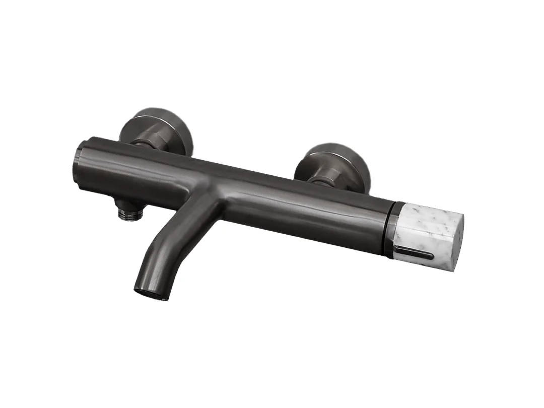 Manopola mitigeur bain-douche mécanique gris gun métal marbre - Essebagno