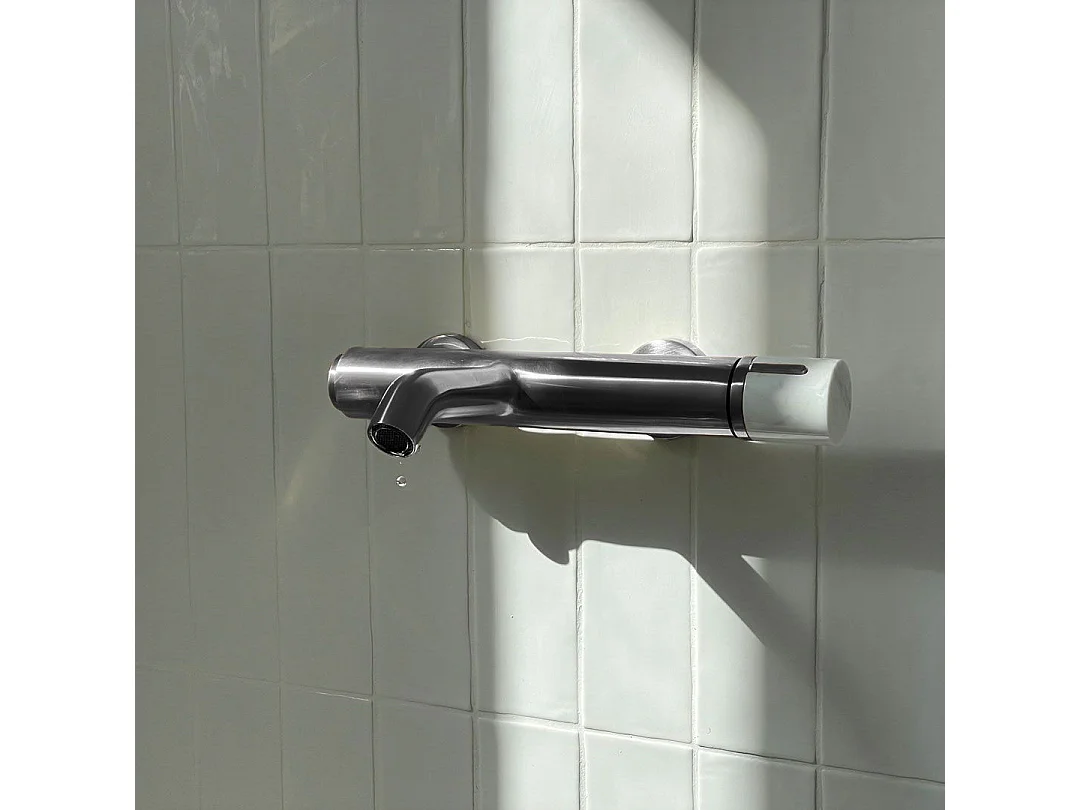 Manopola mitigeur bain-douche mécanique gris gun métal marbre - Essebagno