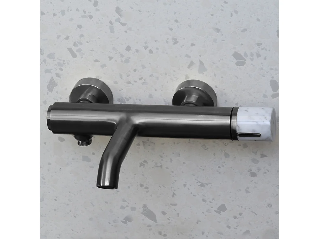 Manopola mitigeur bain-douche mécanique gris gun métal marbre - Essebagno