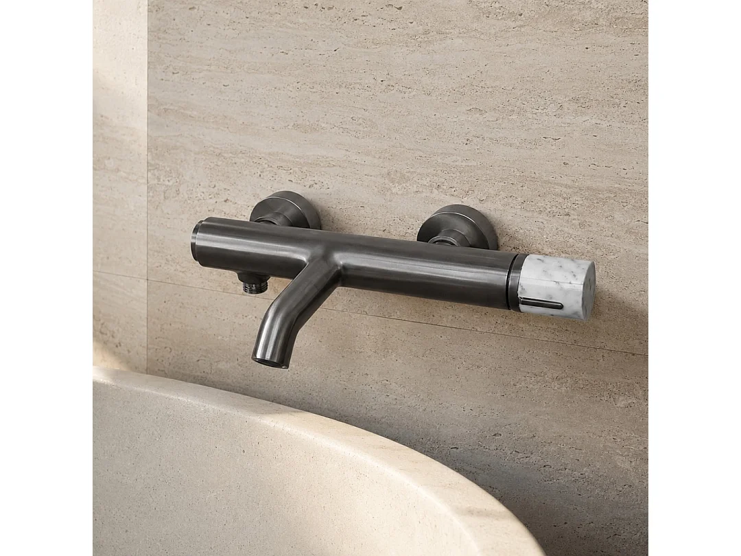 Manopola mezclador bañera-ducha mecánico mármol gris metalizado Essebagno