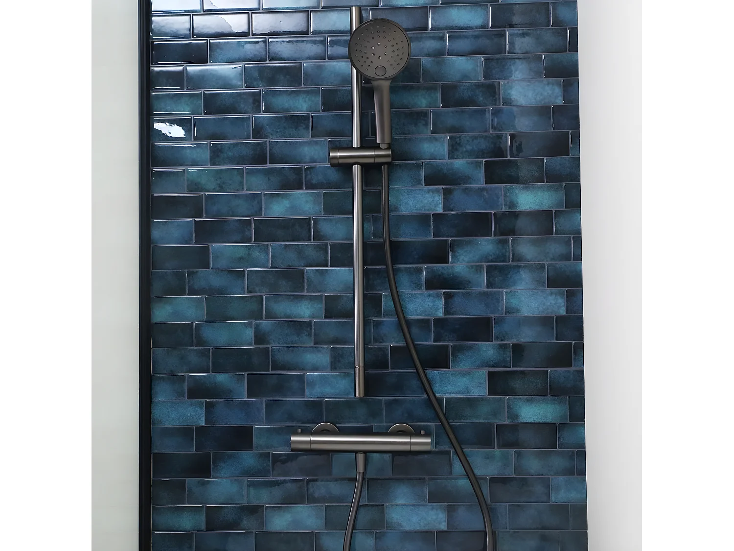 Luisa mitigeur douche thermostatique gris gun métal - Essebagno