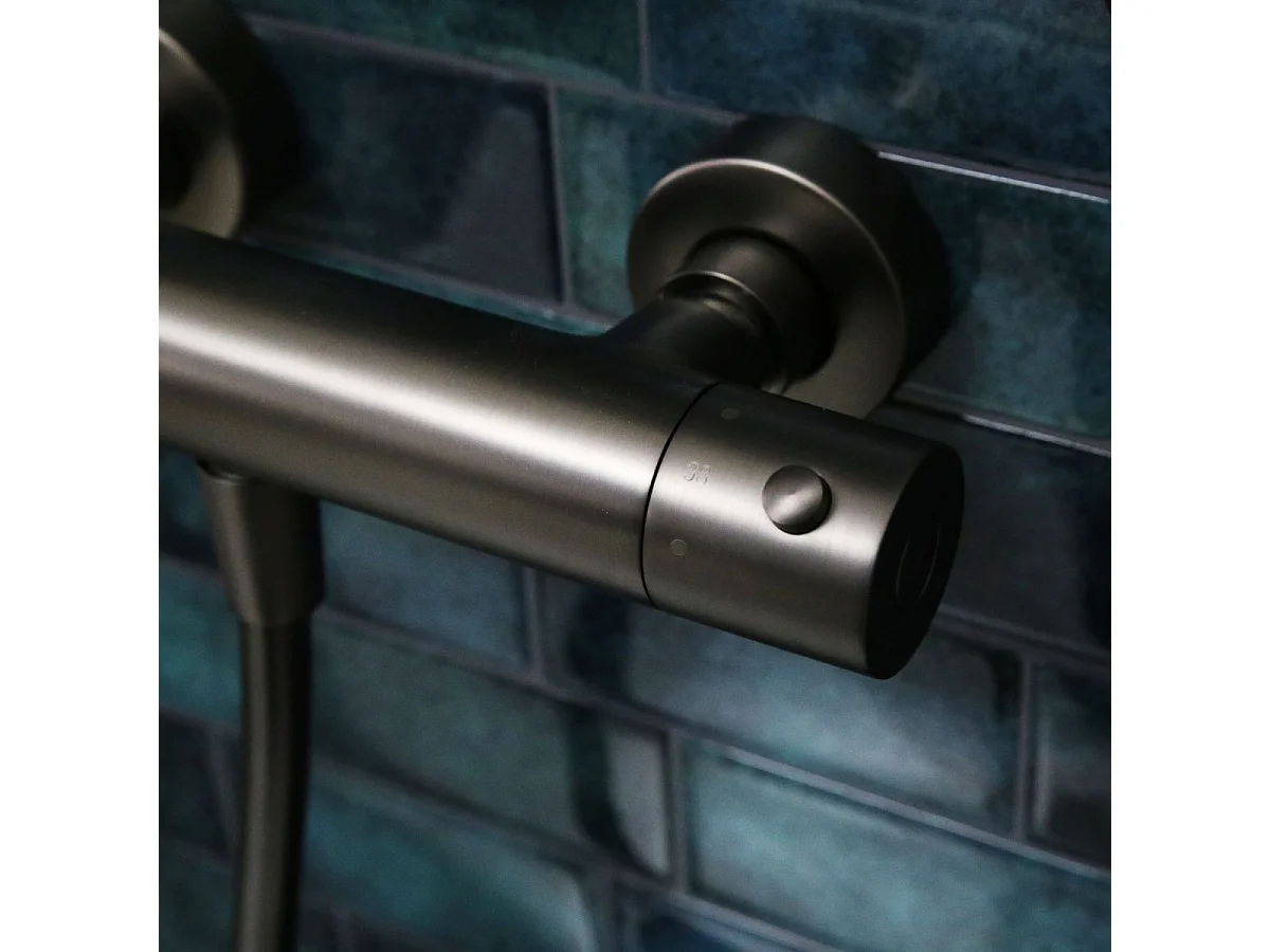 Luisa thermostatische douchekraan metallic grijs - Essebagno