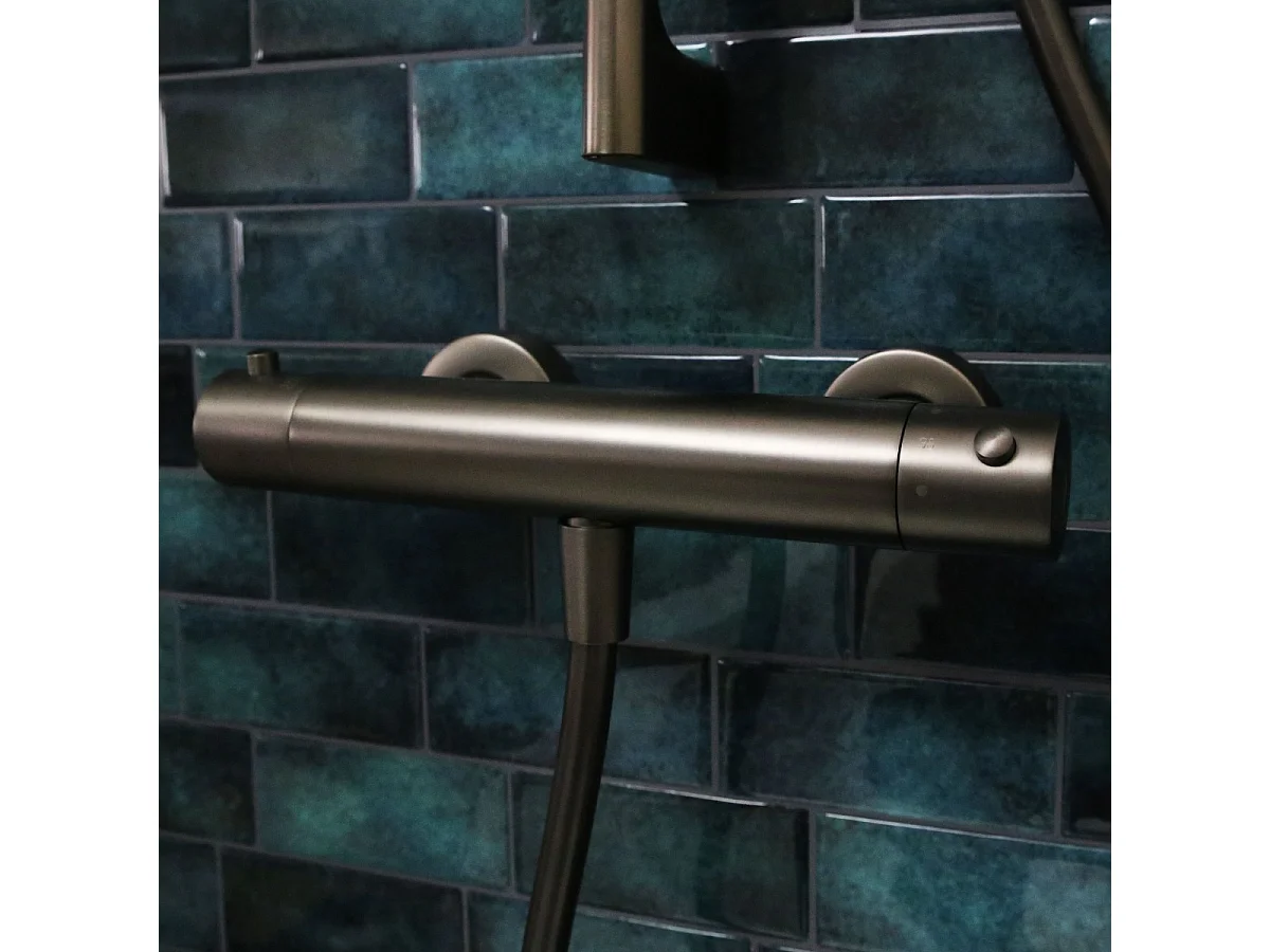 Luisa thermostatische douchekraan metallic grijs - Essebagno