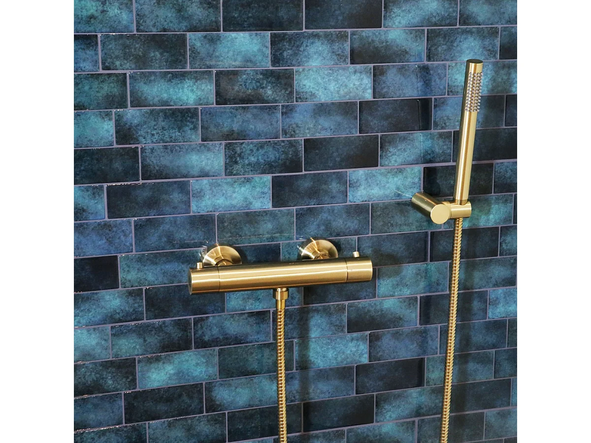 Luisa mezclador termostático para ducha oro cepillado Essebagno