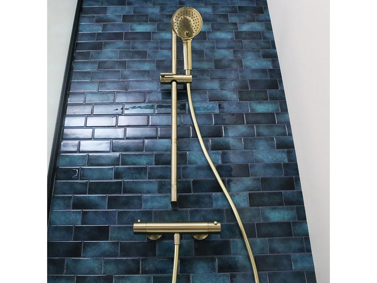 Luisa thermostatische douchekraan geborsteld goud - Essebagno