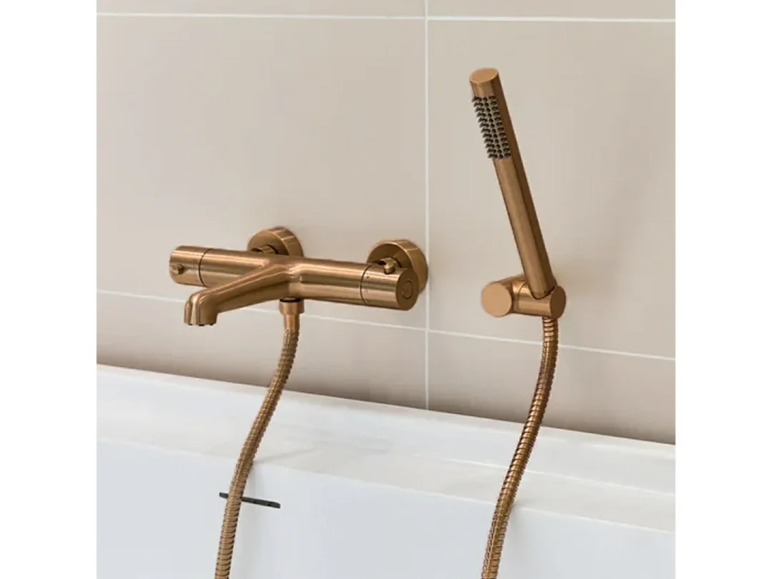 Luisa mitigeur bain-douche thermostatique cuivre brossé - Essebagno