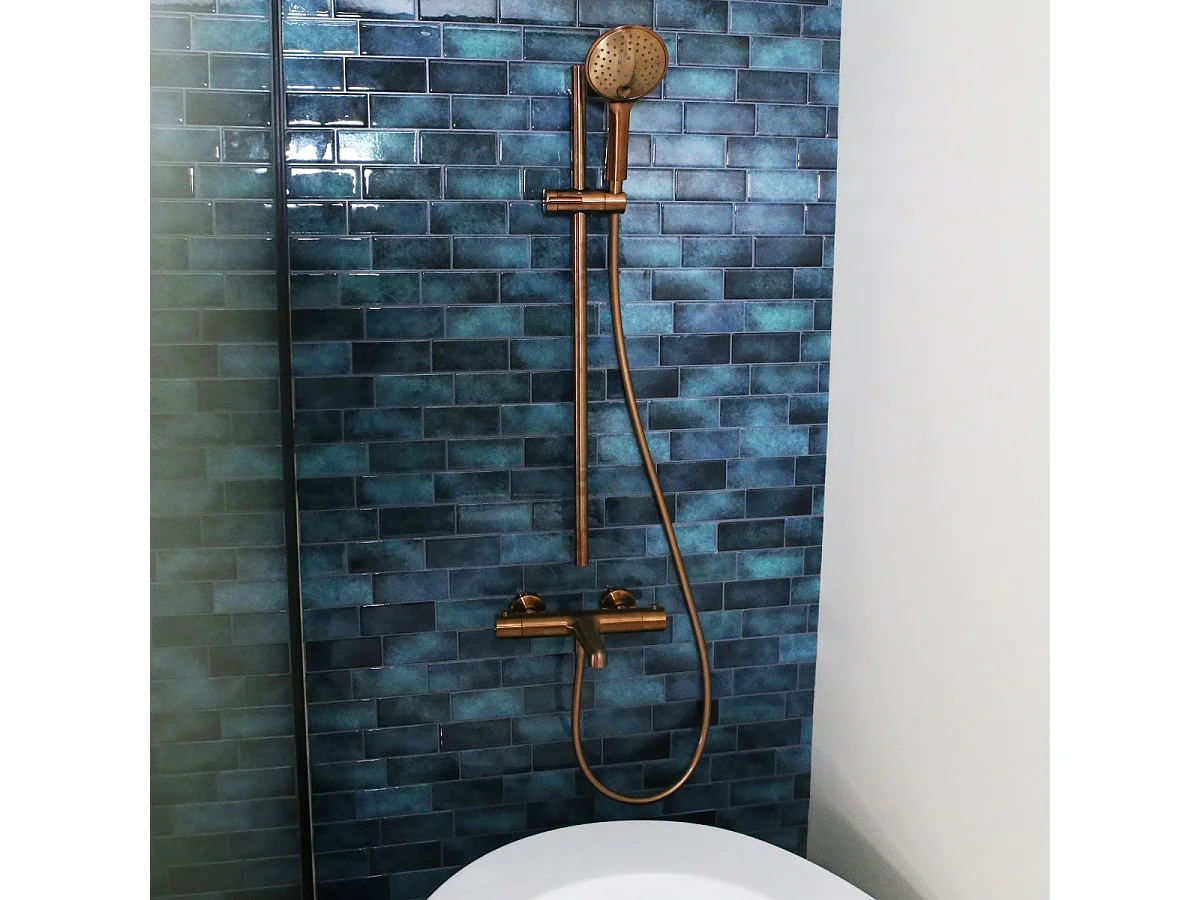 Luisa mitigeur bain-douche thermostatique cuivre brossé - Essebagno