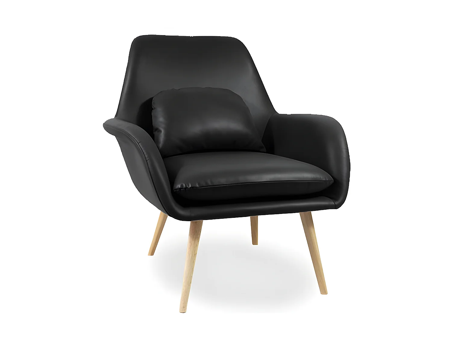 Fauteuil Scandinave Simili Cuir Zapa - Couleurs - Pu Noir