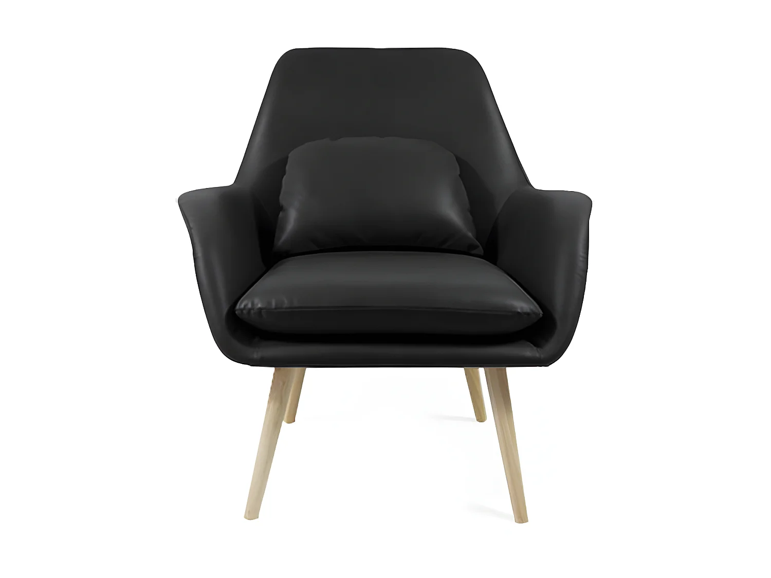 Fauteuil Scandinave Simili Cuir Zapa - Couleurs - Pu Noir