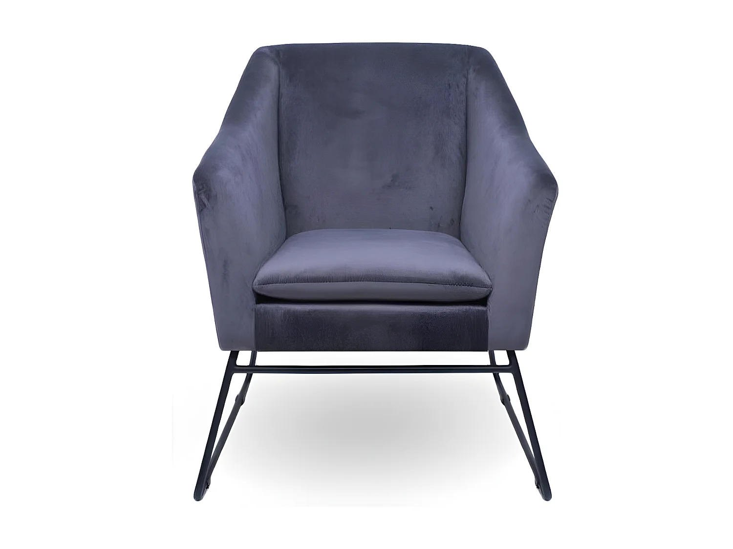 Fauteuil En Velours Et Métal Noir Zadig - Couleurs - Velours Gris