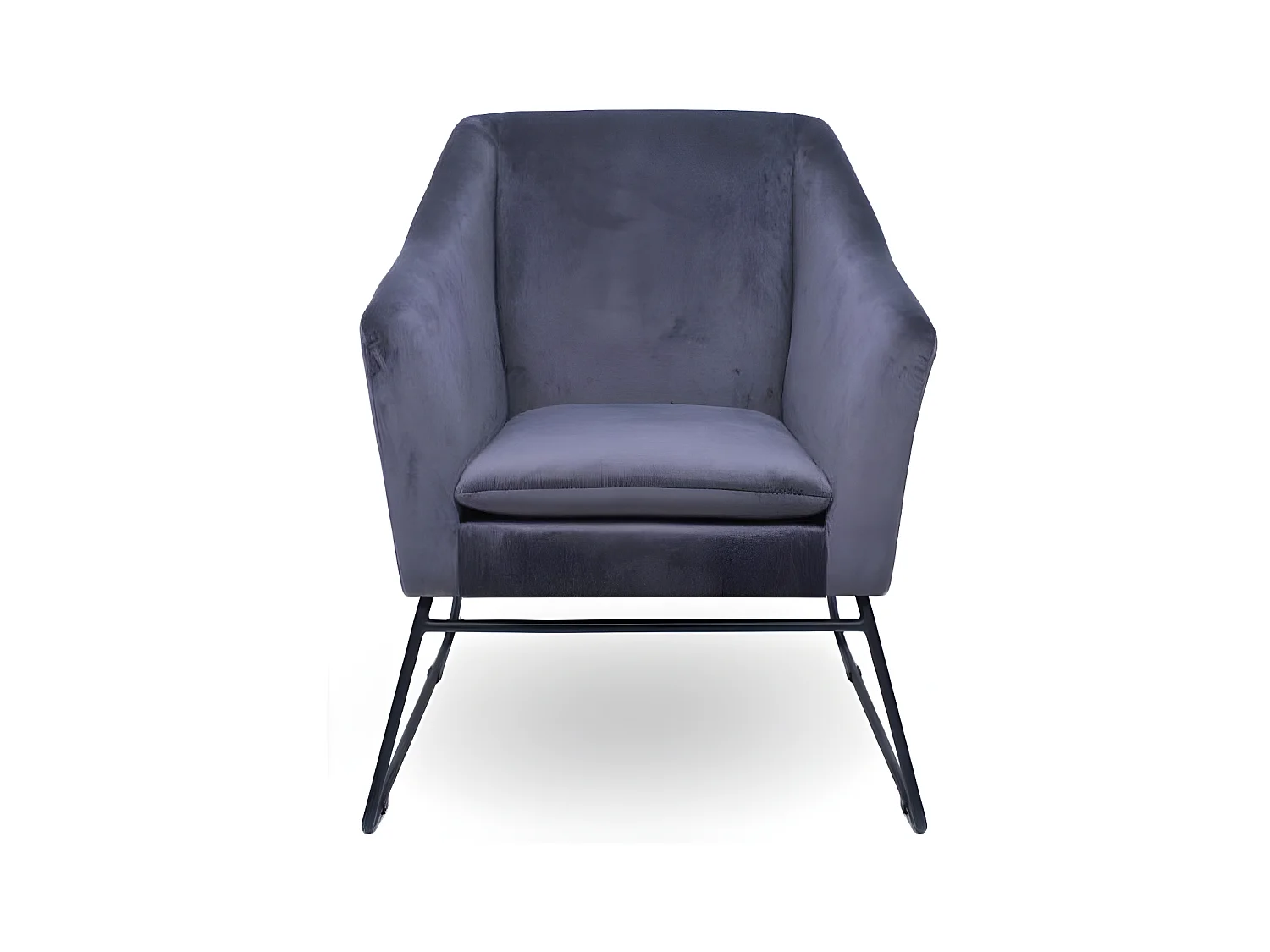 Fauteuil En Velours Et Métal Noir Zadig - Couleurs - Velours Gris