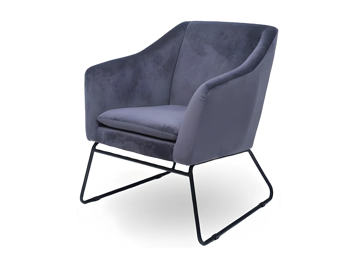 Fauteuil En Velours Et Métal Noir Zadig - Couleurs - Velours Gris