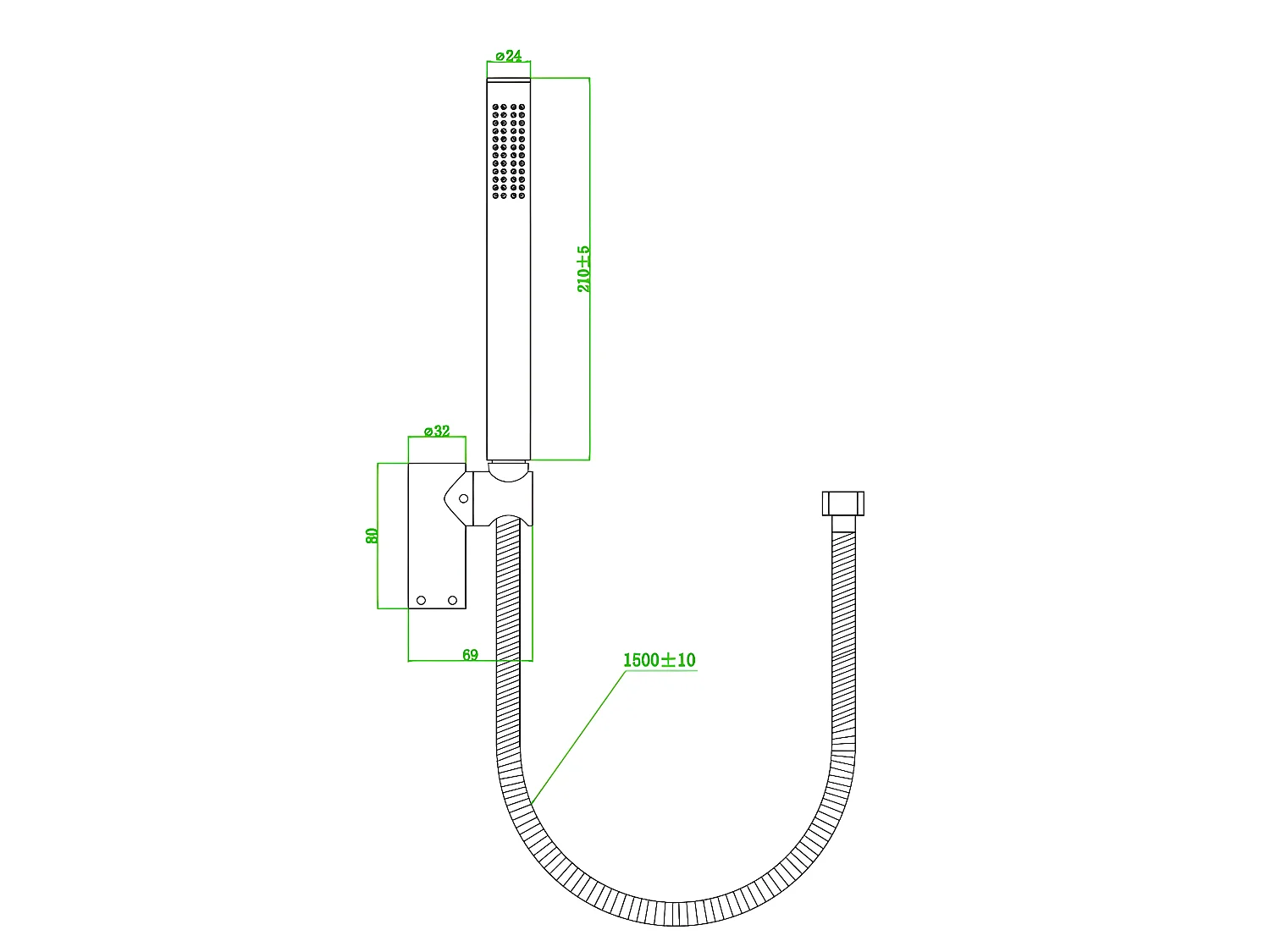 Luisa combiné support de douche cuivre brossé 3 pièces - Essebagno
