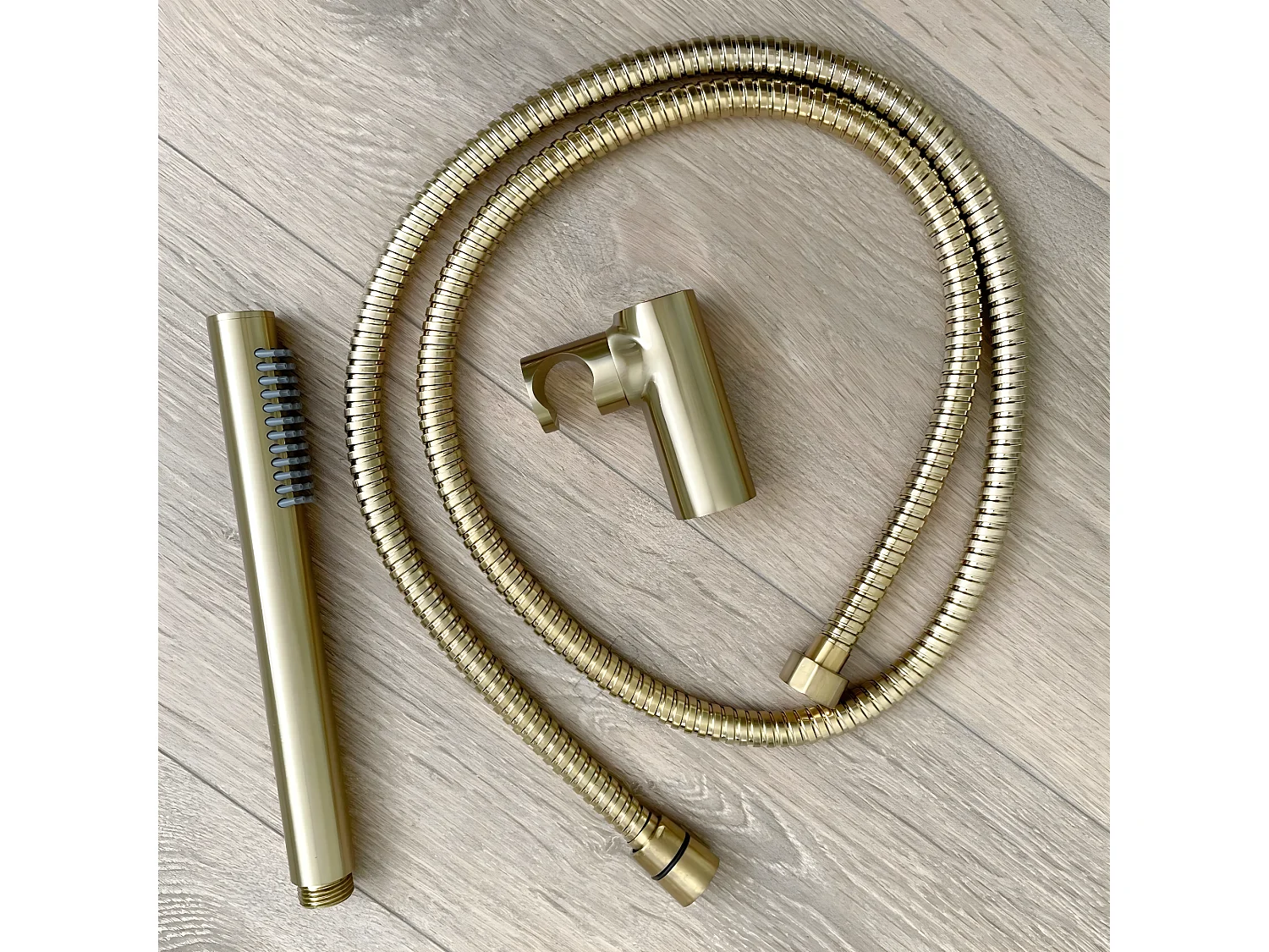 Luisa combiné support de douche or brossé 3 pièces - Essebagno