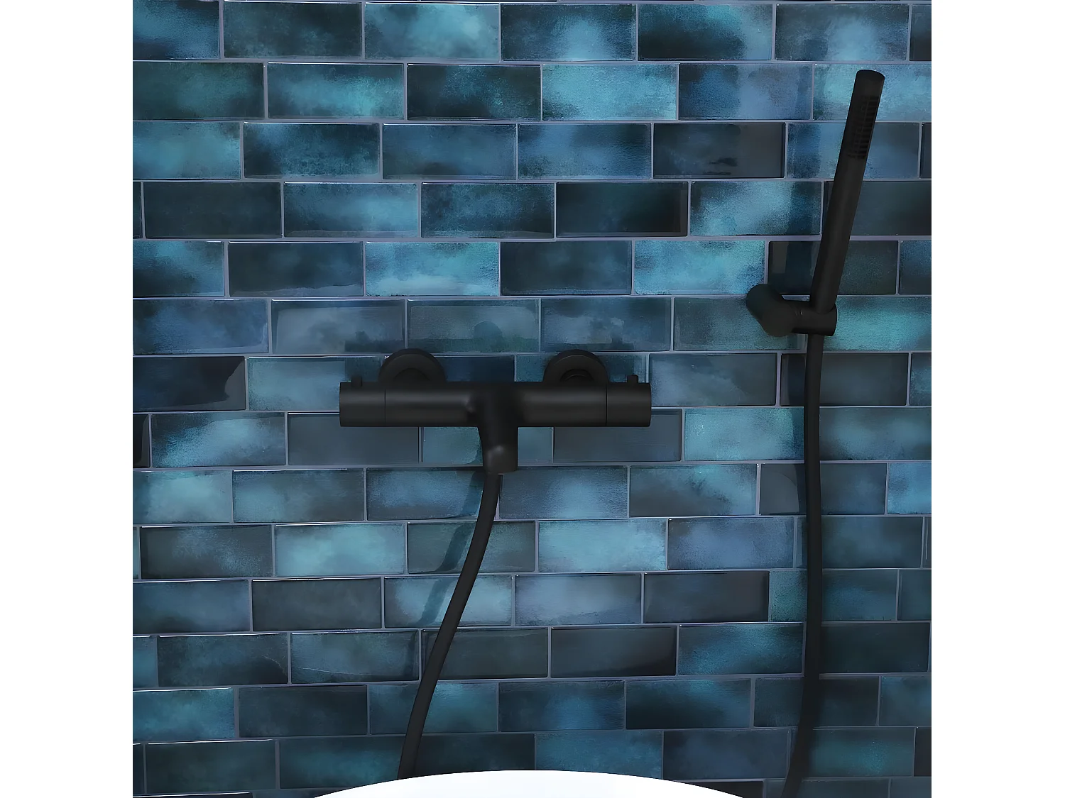 Luisa Kombi-Duschhalter schwarz 3-teilig Essebagno