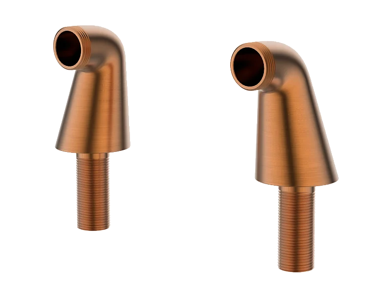 Colonnettes raccord bain-douche cuivre brossé - Essebagno