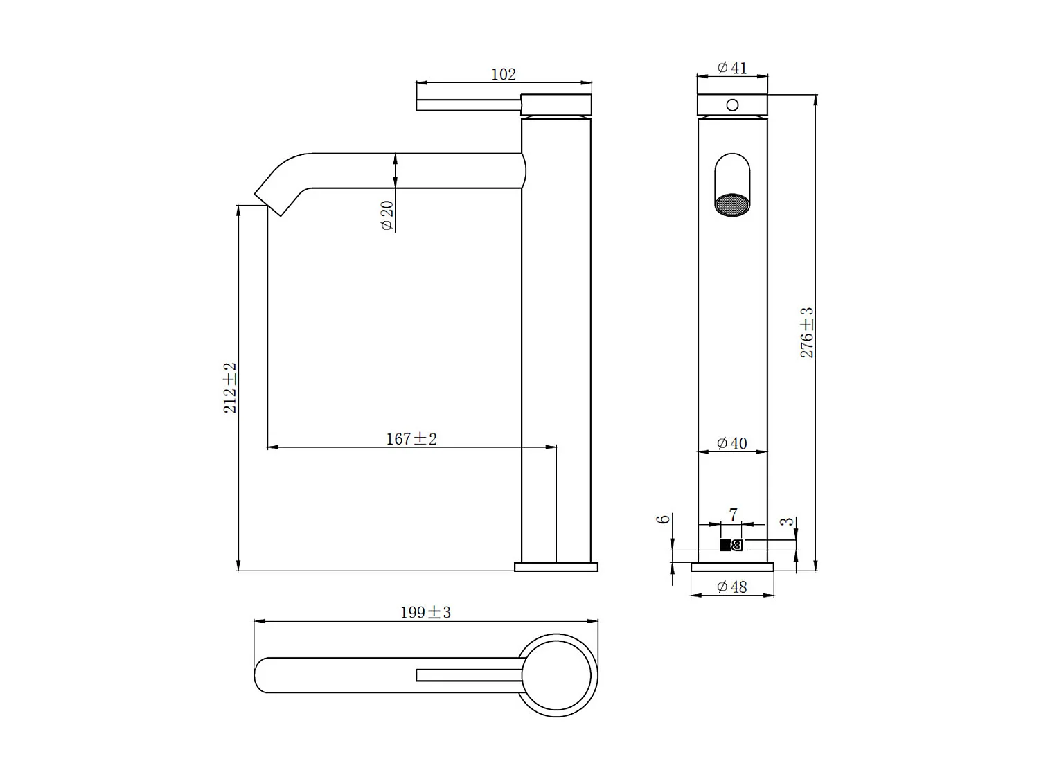 Lollipop mitigeur lavabo haut cuivre brossé - Essebagno