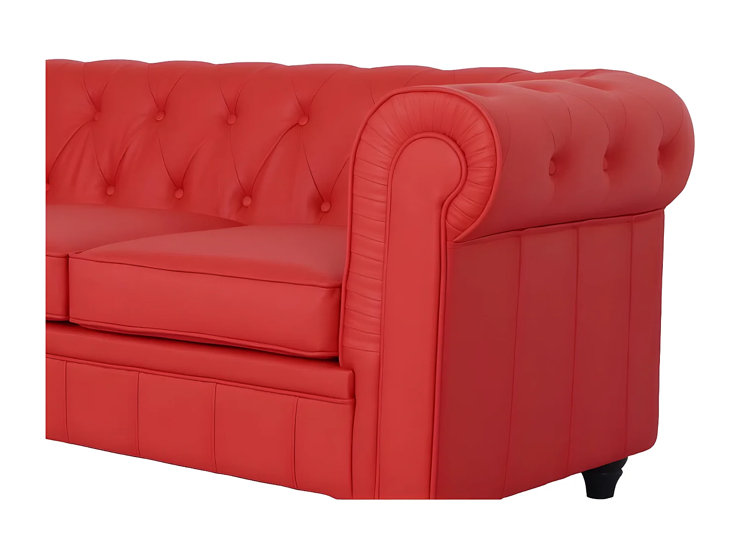Canapé Chesterfield 3 Places - Couleurs - Pu Rouge, Types De Canapé - 3 Places Chesterfield