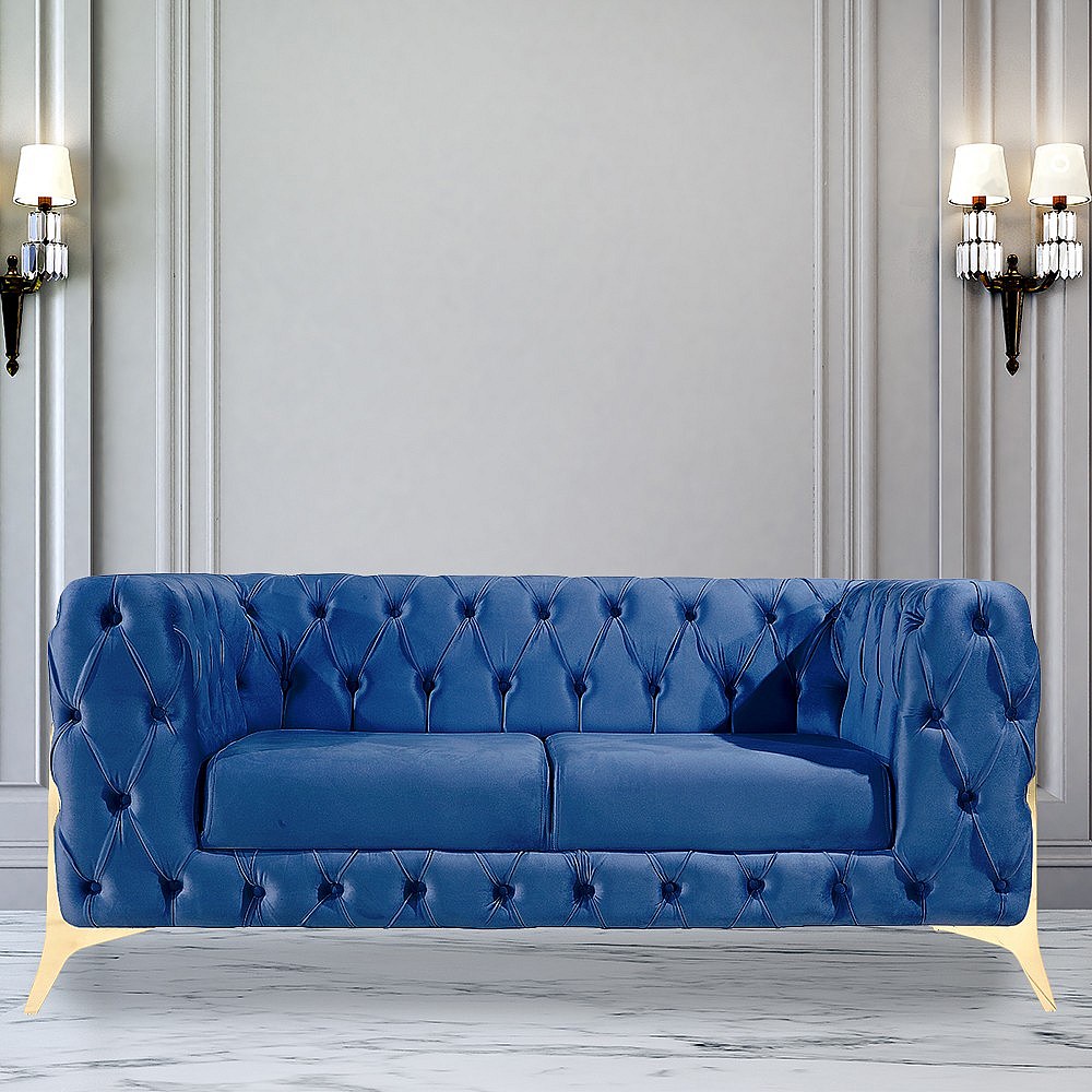 Canapé convertible ALBA Velours Bleu