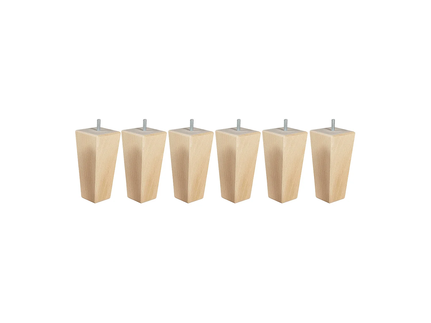 6 pieds fuseau tronqué bois naturel 15 cm