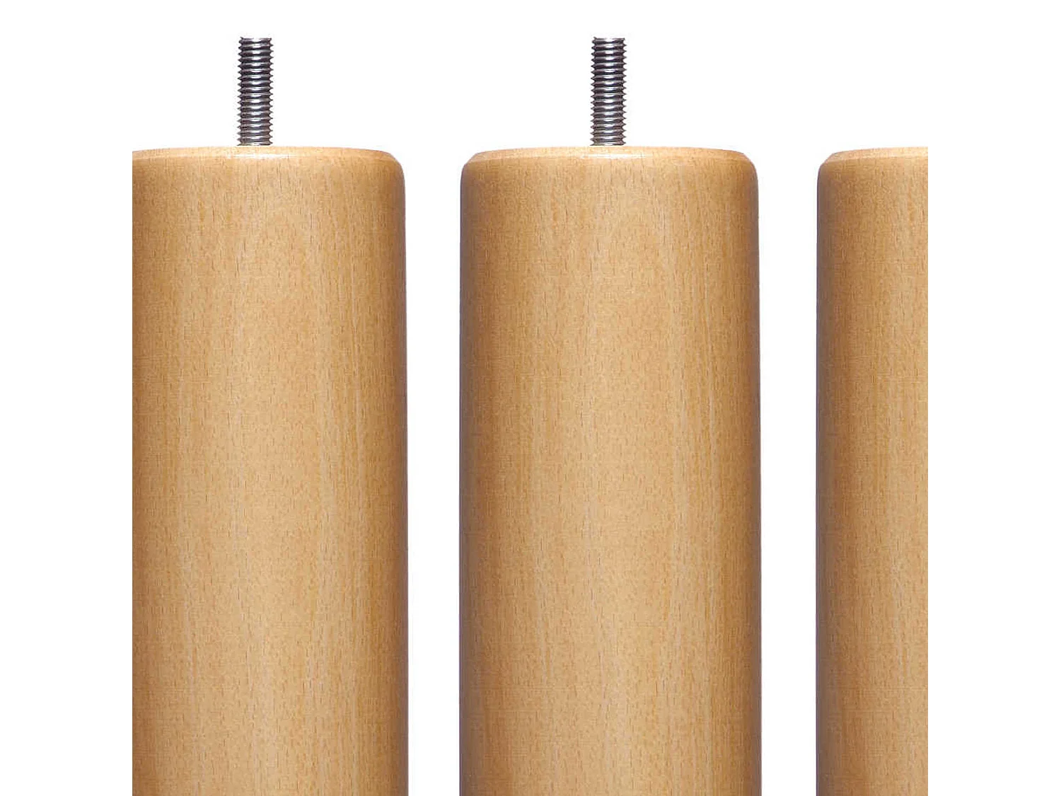 6 pieds cylindriques bois naturel 15 cm