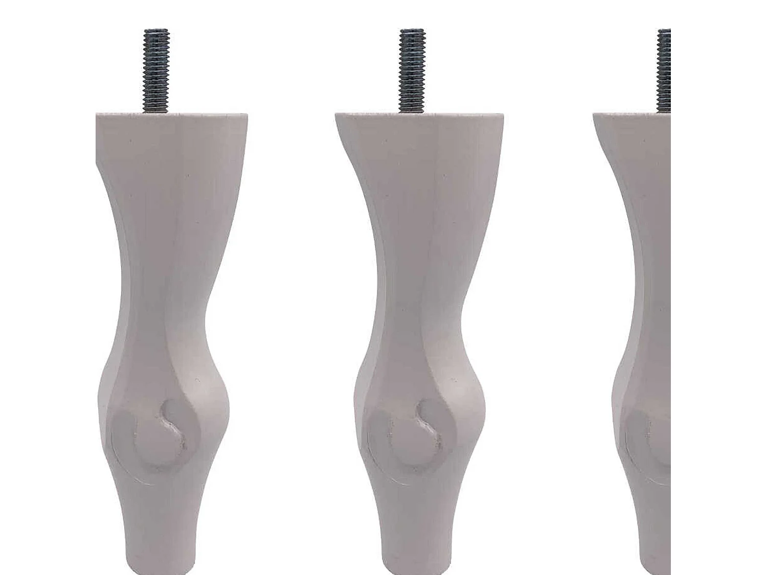 4 pieds Louis XV bois blanc 15 cm