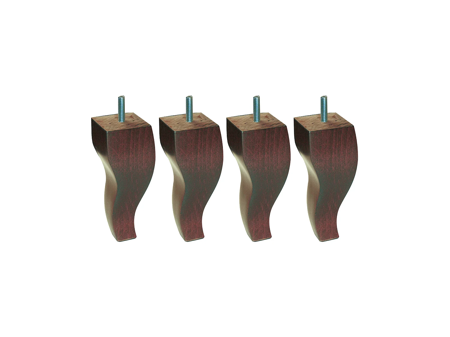 4 pieds Louis XV bois noyer rustique 15 cm