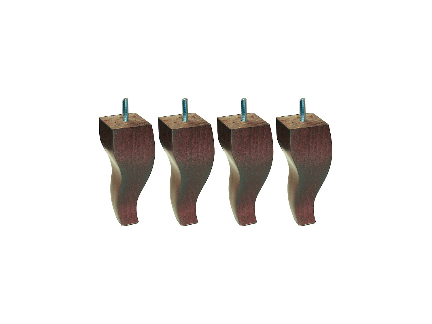 4 pieds Louis XV bois noyer rustique 15 cm