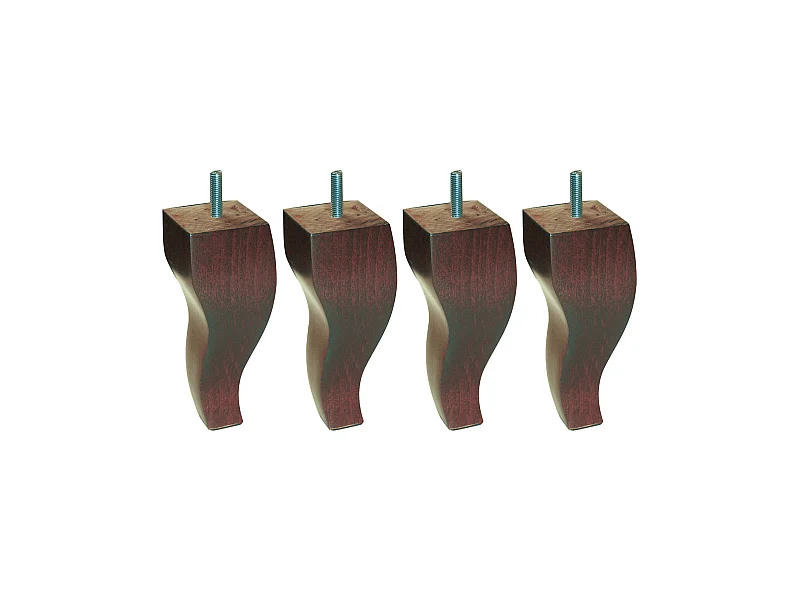 4 pieds Louis XV bois noyer rustique 15 cm