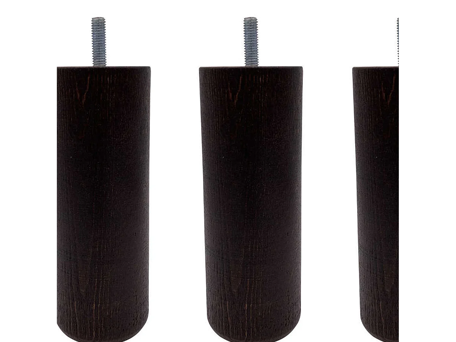 6 pieds cylindriques bois wengué 15 cm