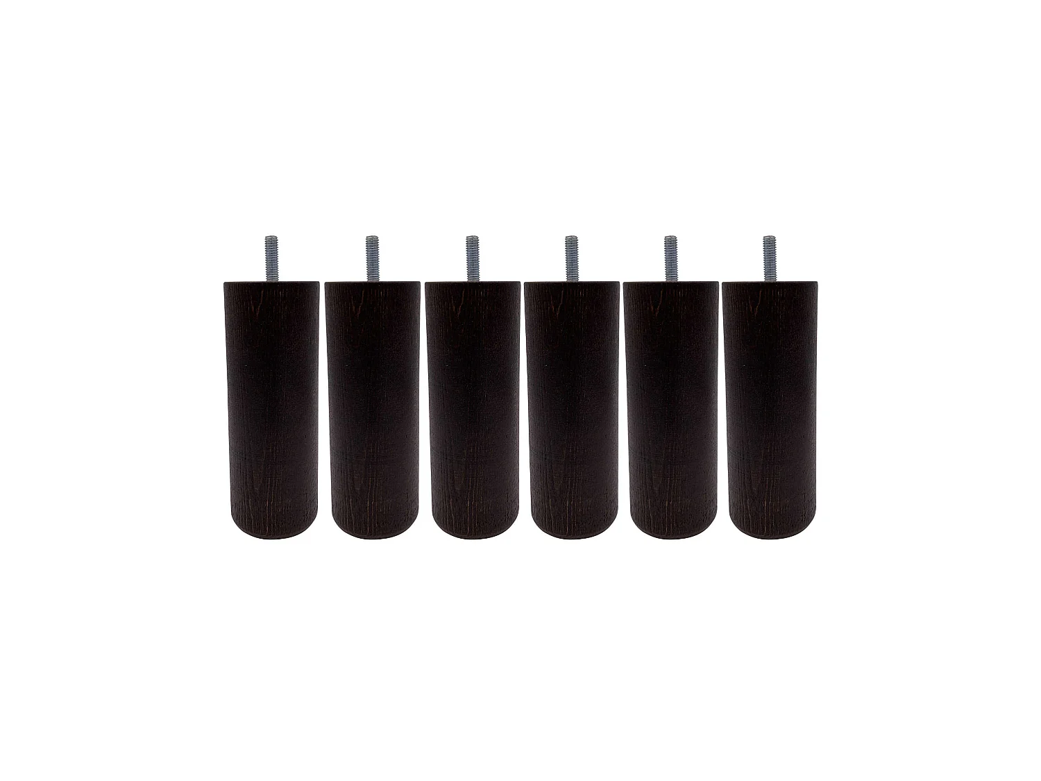 6 pieds cylindriques bois wengué 15 cm