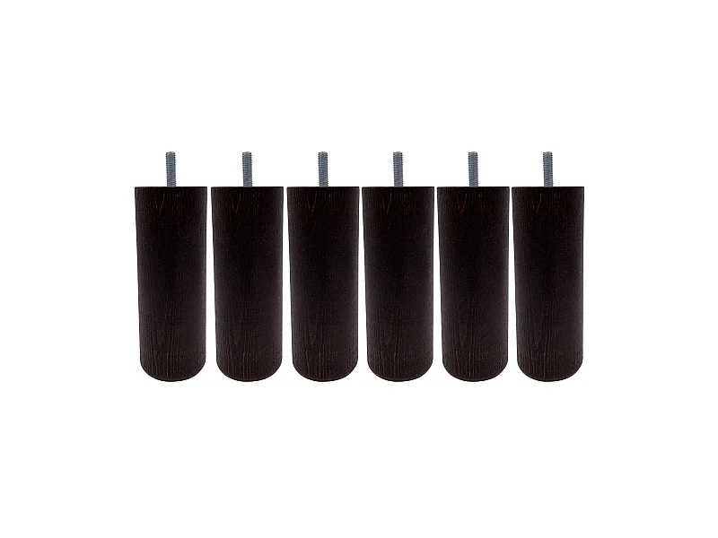 6 pieds cylindriques bois wengué 15 cm