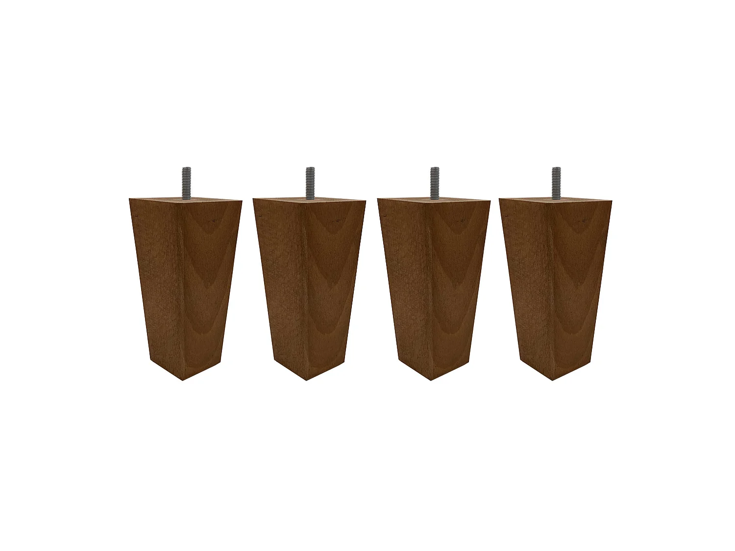 4 pieds fuseau tronqué bois merisier 15 cm