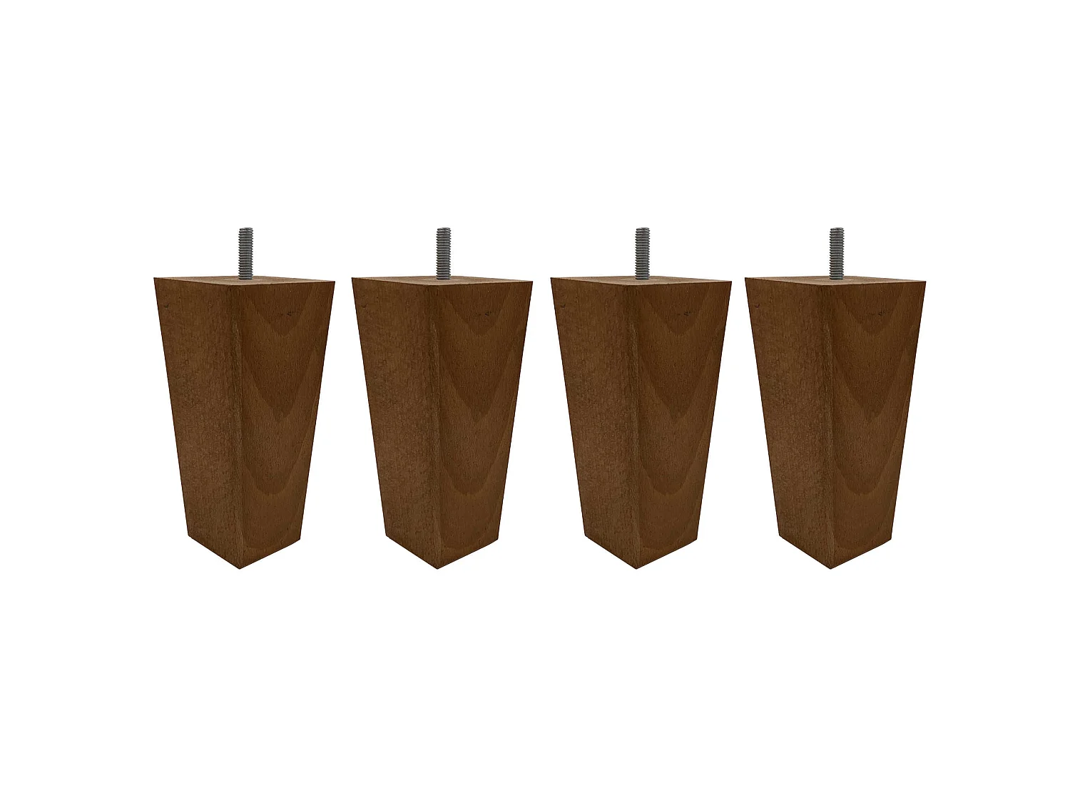 4 pieds fuseau tronqué bois merisier 15 cm