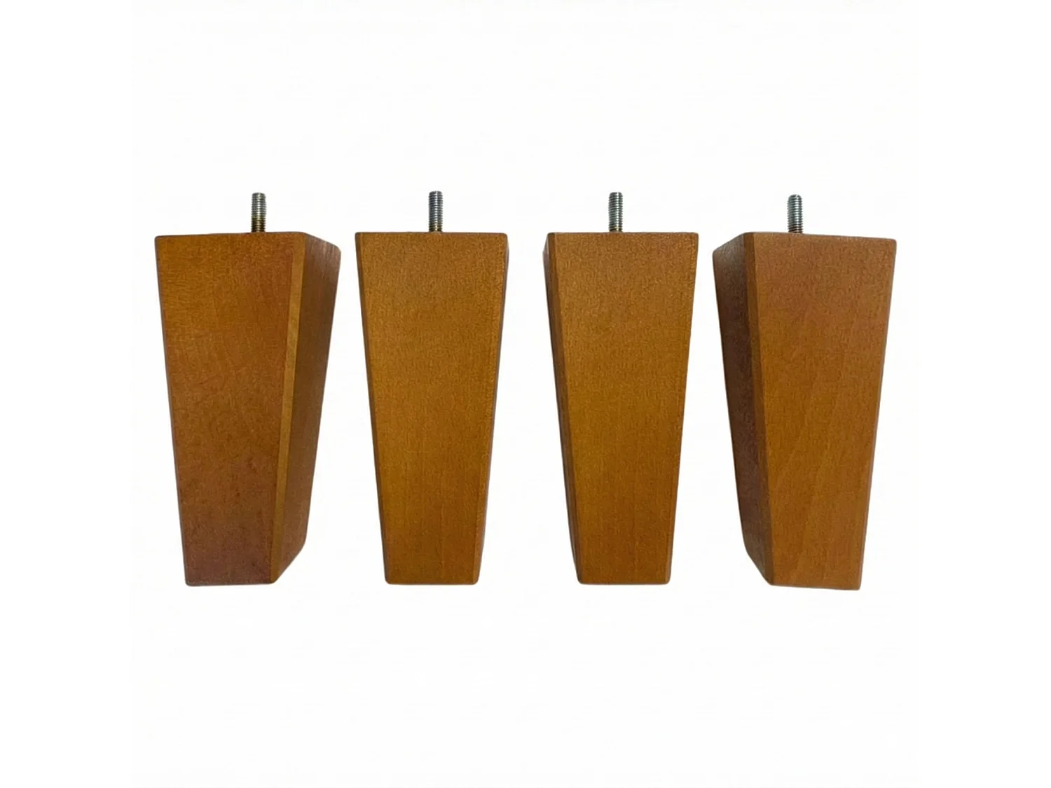 4 pieds fuseau tronqué bois merisier 15 cm