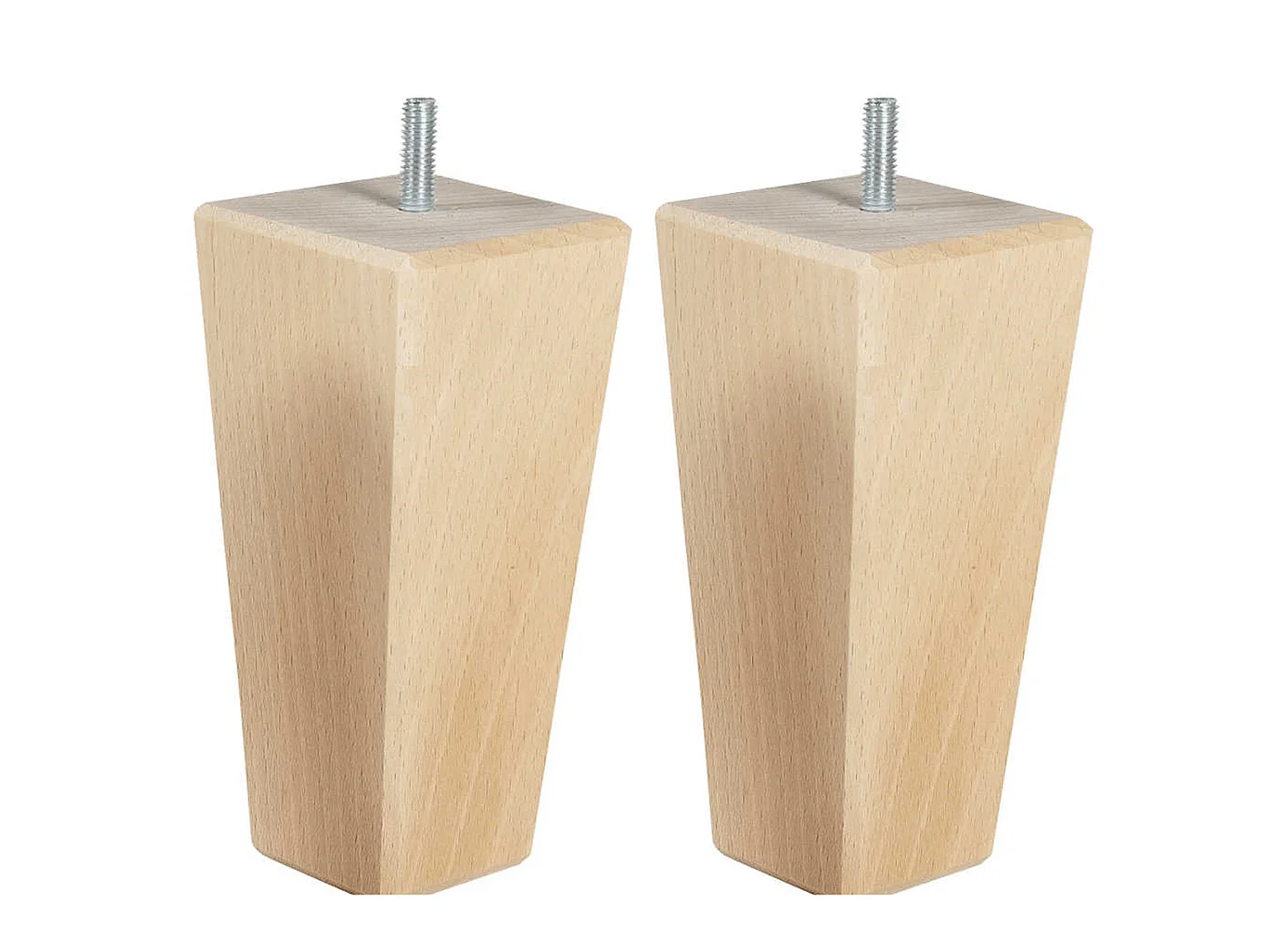 4 pieds fuseau tronqué bois naturel 15 cm