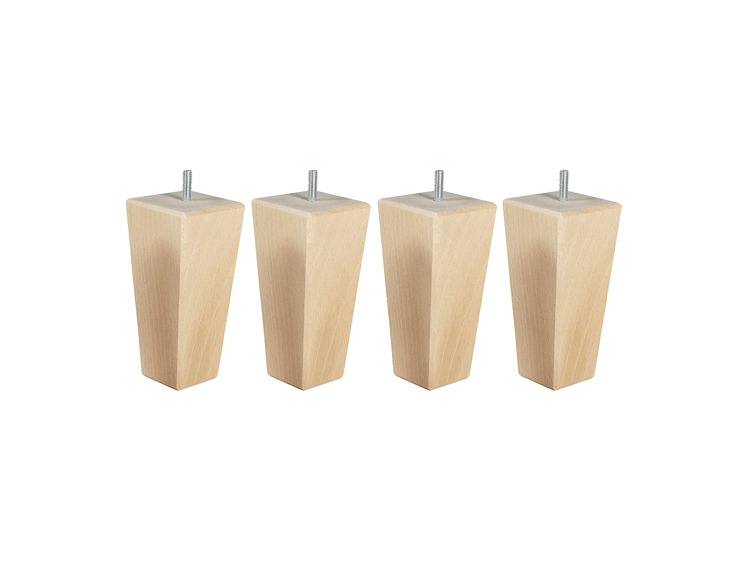 4 pieds fuseau tronqué bois naturel 15 cm