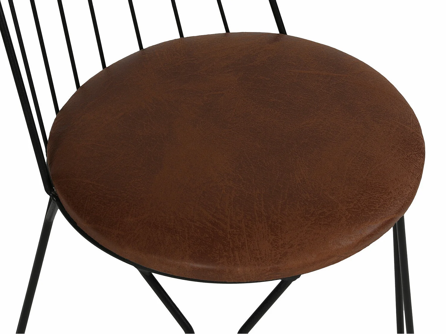 Lot de 2 chaises pieds épingles Gall Métal Noir et Simili Beige