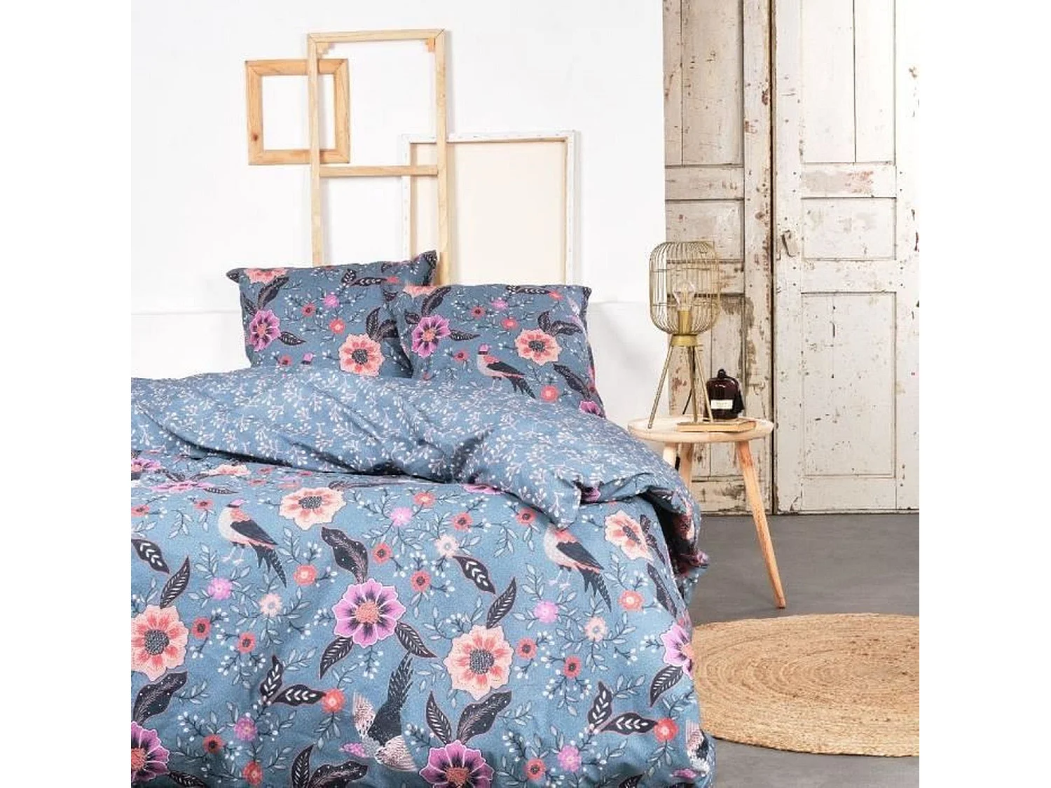 Bettwäscheset – 240 x 220 cm – Baumwolle mit Blumendruck