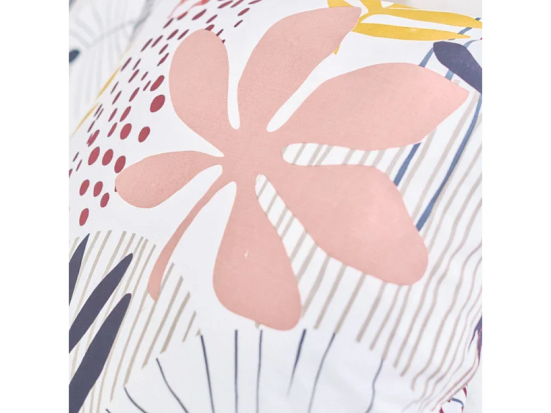 Parure de lit coton imprimé floral 240 x 220 cm